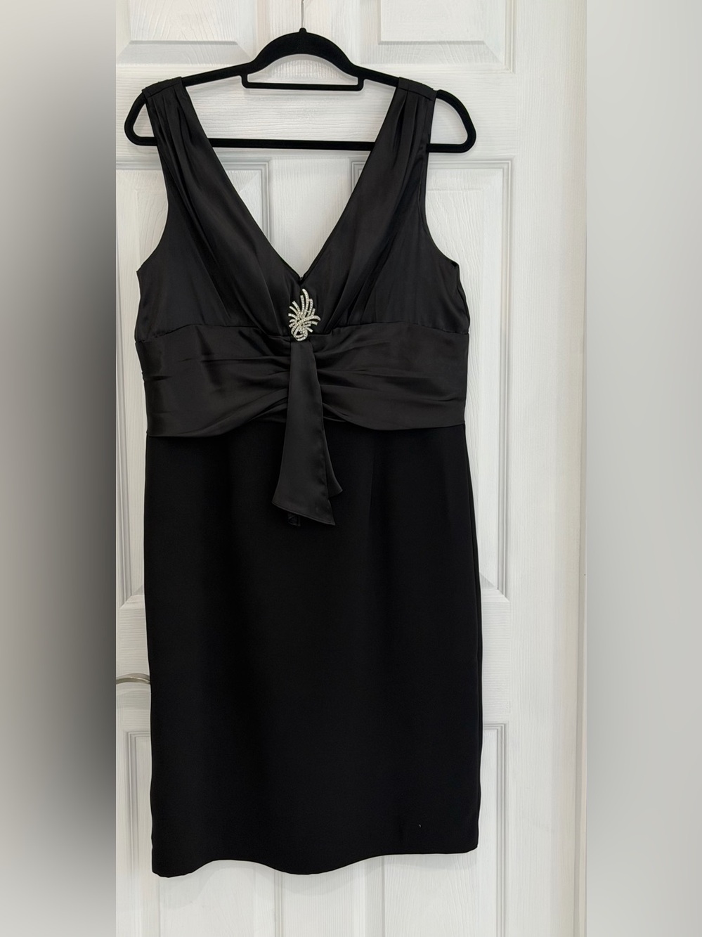 Metaphor Black Cocktail Dress with Crystal Accent